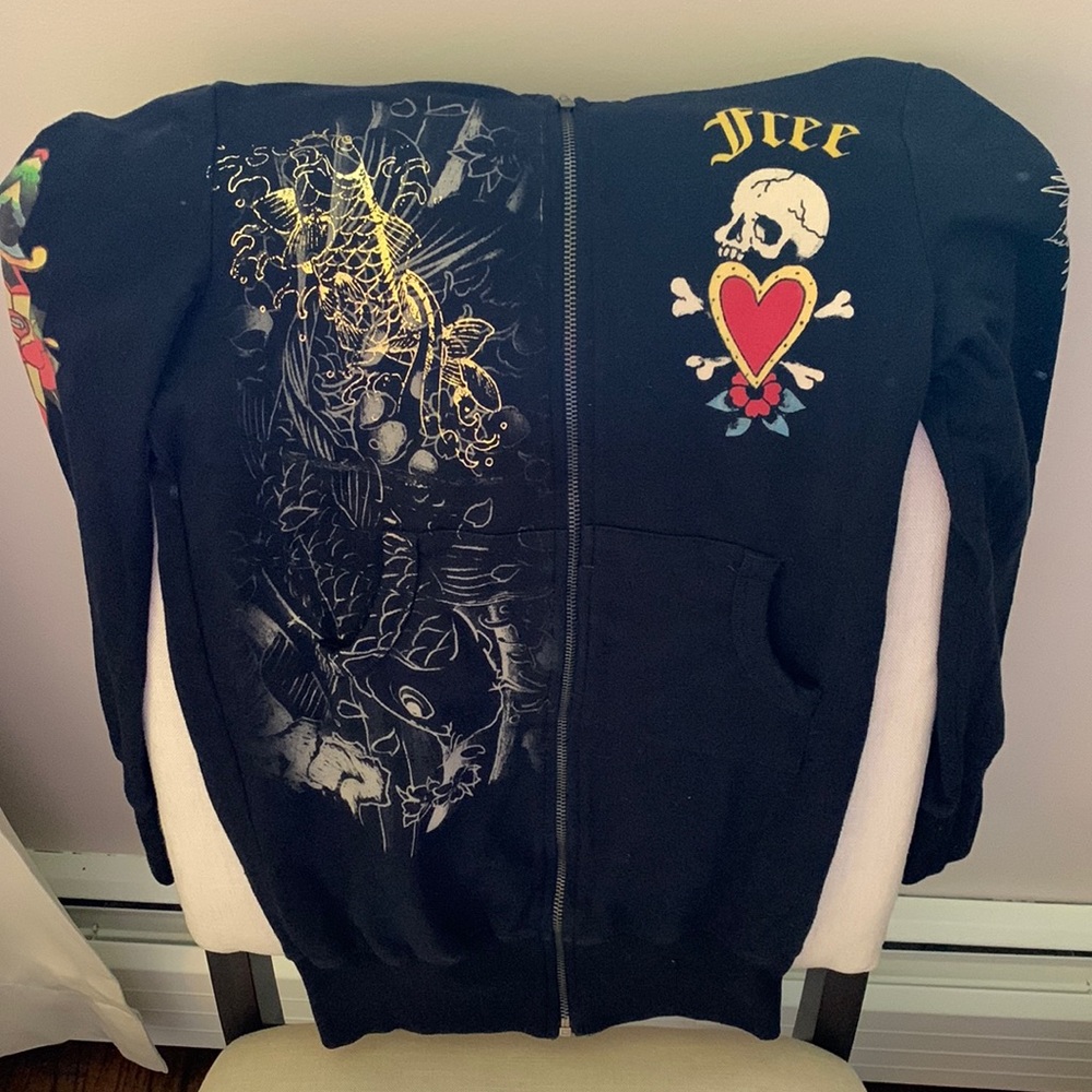 Ed Hardy long sleeve zip top